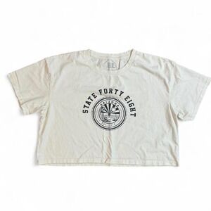 State Forty Eight University cropped white boxy‎ tee Size Large Arizona